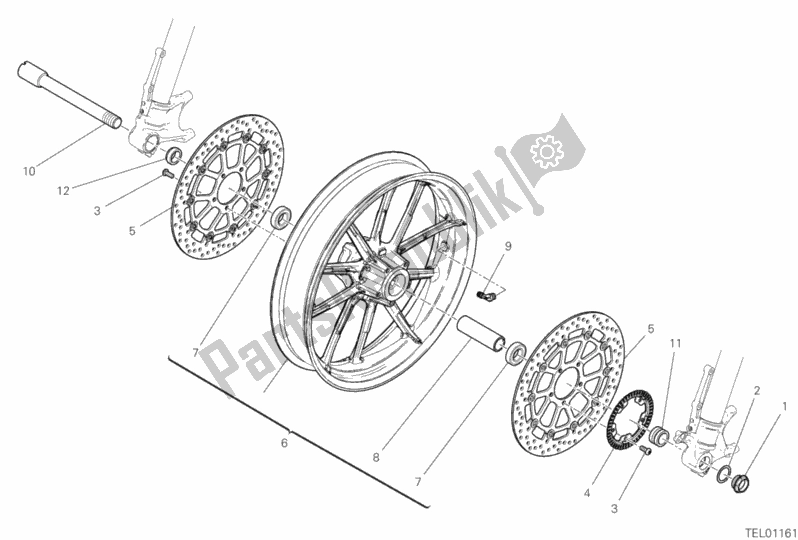 Todas las partes para Rueda Delantera de Ducati Scrambler 1100 Sport USA 2018